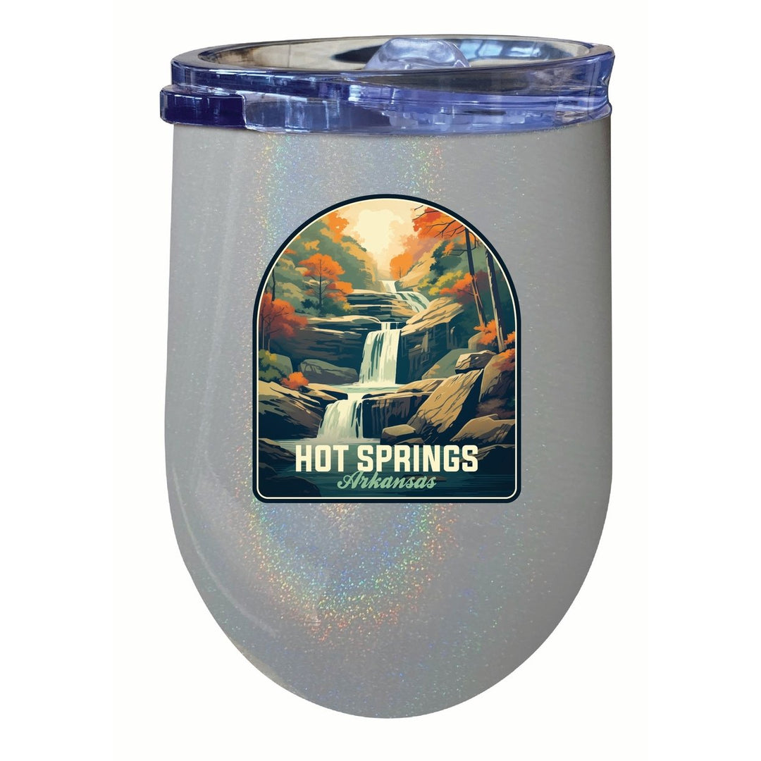 Hot Springs Arkansas Autumn Waterfall Design Souvenir 12 oz Insulated Wine Stainless Steel Tumbler Image 4