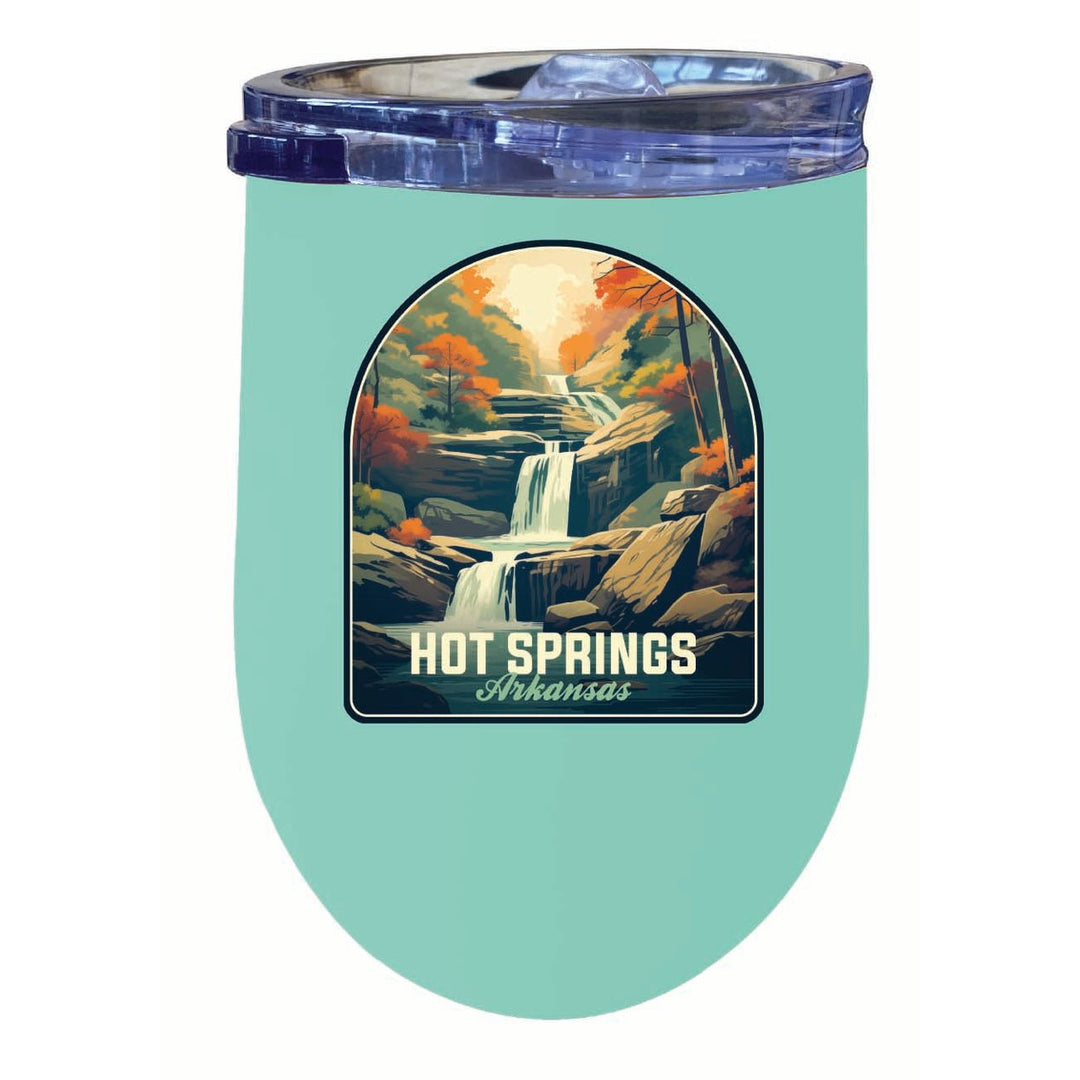 Hot Springs Arkansas Autumn Waterfall Design Souvenir 12 oz Insulated Wine Stainless Steel Tumbler Image 4