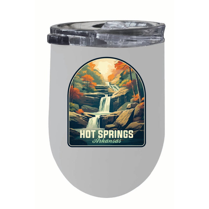 Hot Springs Arkansas Autumn Waterfall Design Souvenir 12 oz Insulated Wine Stainless Steel Tumbler Image 6