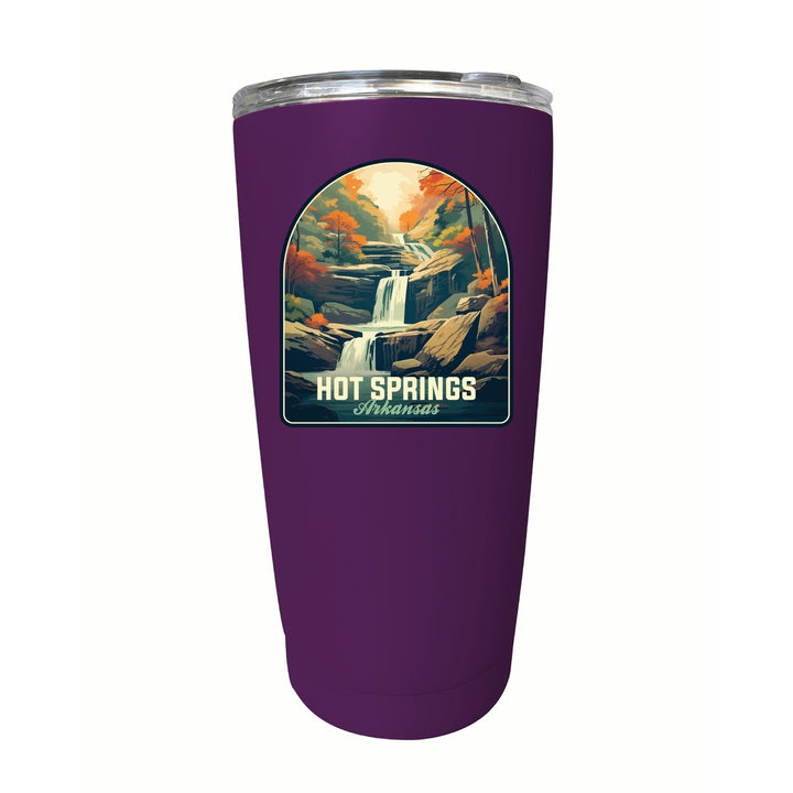 Hot Springs Arkansas Autumn Waterfall Design Souvenir 16 oz Stainless Steel Insulated Tumbler Image 1