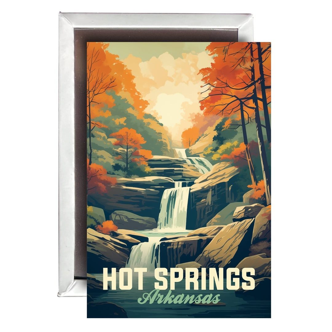 Hot Springs Arkansas Autumn Waterfall Design Souvenir 2x3-Inch Fridge Magnet Image 1