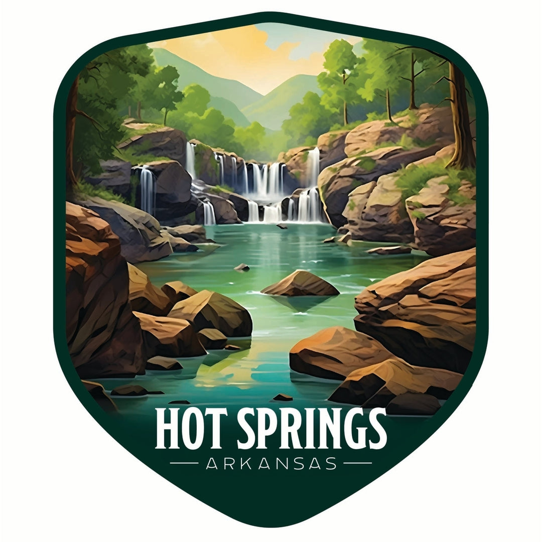 Hot Springs Arkansas Lake Springs Design Souvenir Die Cut Flat Magnet Image 1