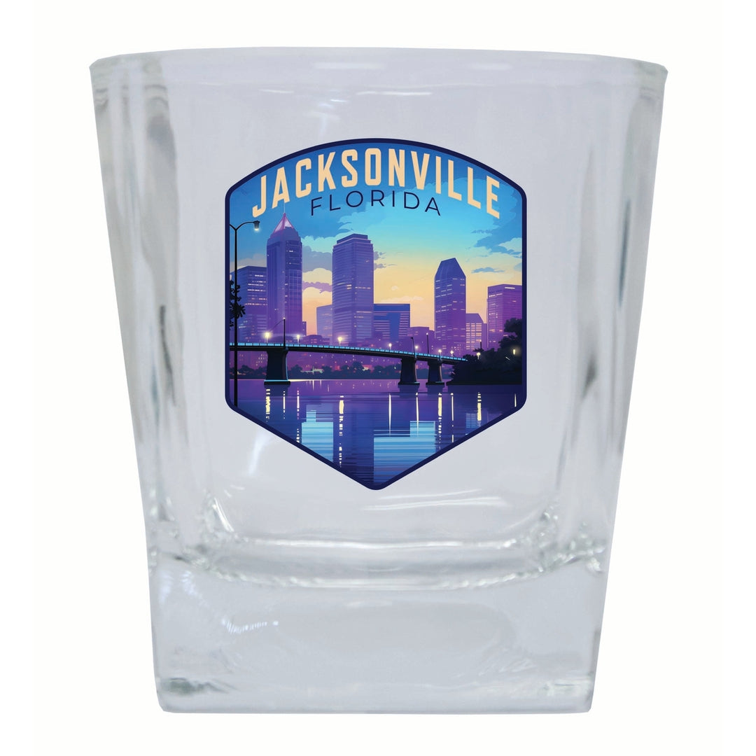 Jacksonville Florida Evening Cityscape Design Souvenir 10 oz Whiskey Glass Rocks Glass Image 1