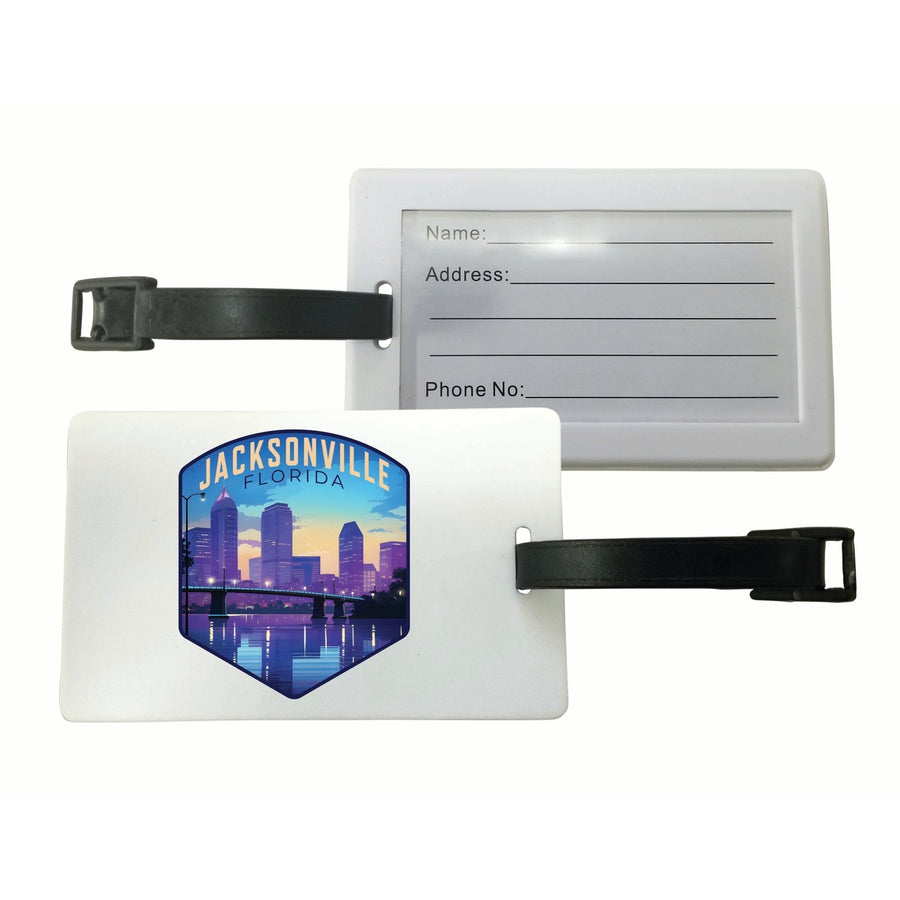 Jacksonville Florida Evening Cityscape Design Souvenir Luggage Tag Image 1