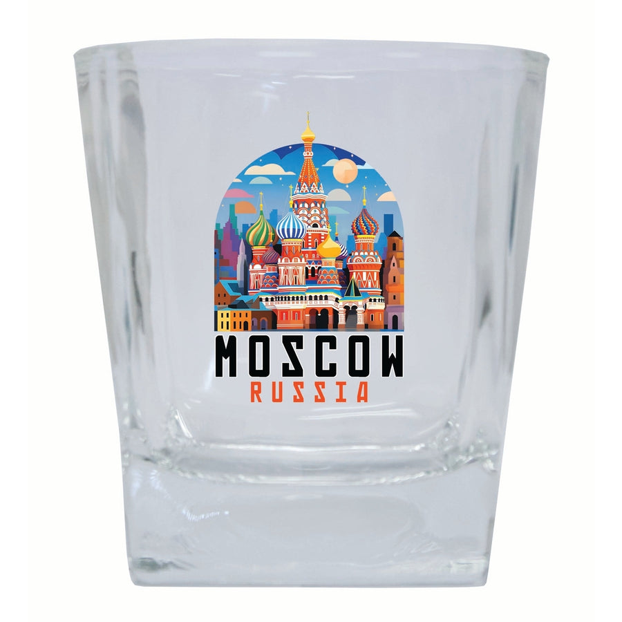 Moscow Russia Saint Basils Cathedral Illustration Design Souvenir 10 oz Whiskey Glass Rocks Glass Image 1