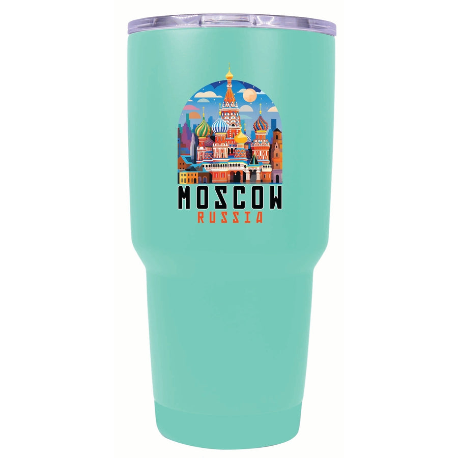 Moscow Russia Saint Basils Cathedral Illustration Design Souvenir 24 oz Insulated Stainless Steel Tumbler Image 1