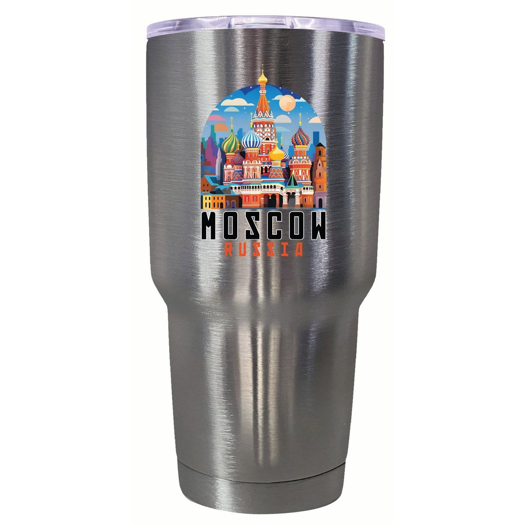 Moscow Russia Saint Basils Cathedral Illustration Design Souvenir 24 oz Insulated Stainless Steel Tumbler Image 1