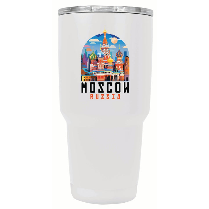 Moscow Russia Saint Basils Cathedral Illustration Design Souvenir 24 oz Insulated Stainless Steel Tumbler Image 3