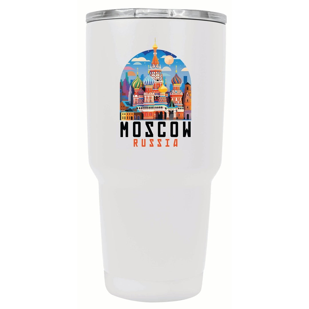 Moscow Russia Saint Basils Cathedral Illustration Design Souvenir 24 oz Insulated Stainless Steel Tumbler Image 1