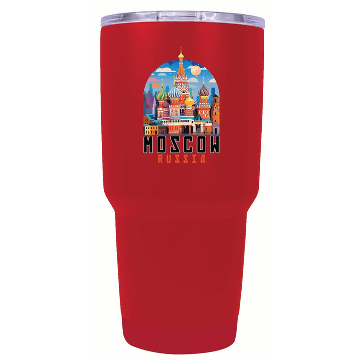 Moscow Russia Saint Basils Cathedral Illustration Design Souvenir 24 oz Insulated Stainless Steel Tumbler Image 4