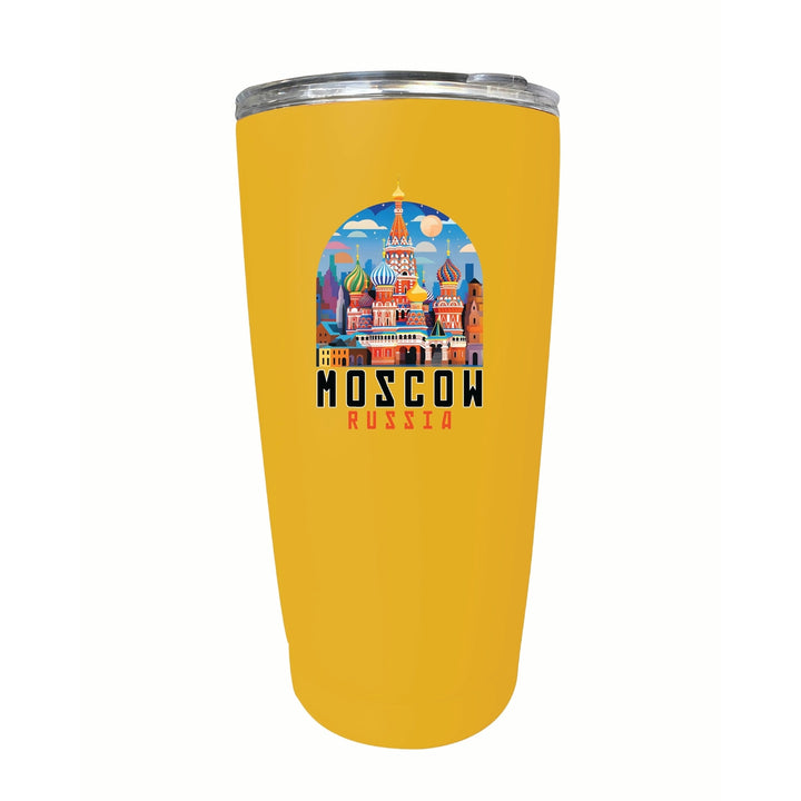 Moscow Russia Saint Basils Cathedral Illustration Design Souvenir 16 oz Stainless Steel Insulated Tumbler Image 3