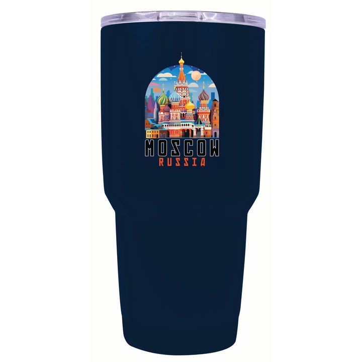 Moscow Russia Saint Basils Cathedral Illustration Design Souvenir 24 oz Insulated Stainless Steel Tumbler Image 4