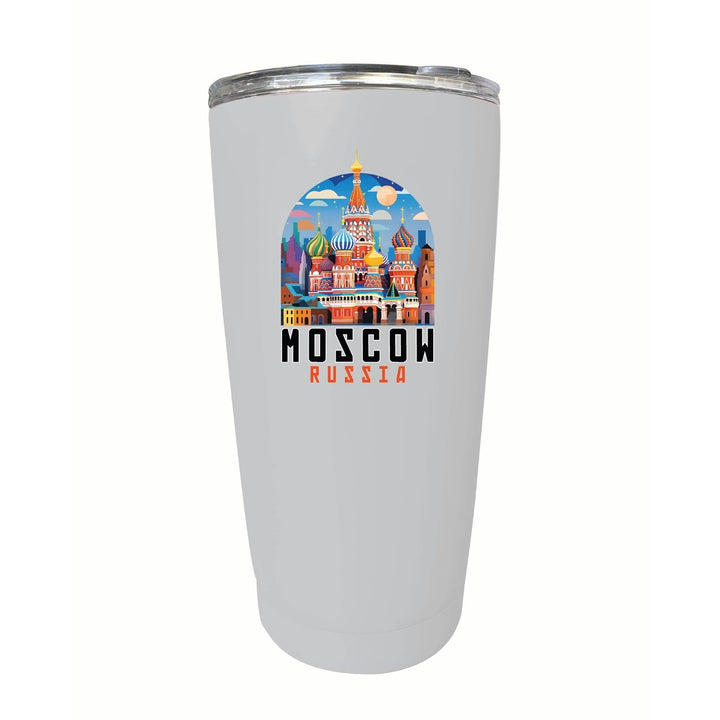 Moscow Russia Saint Basils Cathedral Illustration Design Souvenir 16 oz Stainless Steel Insulated Tumbler Image 4