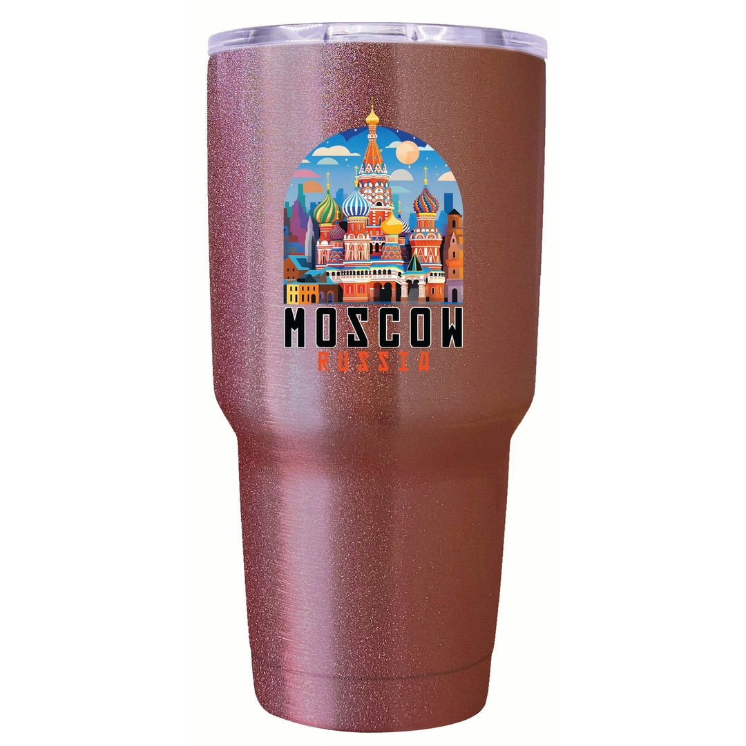 Moscow Russia Saint Basils Cathedral Illustration Design Souvenir 24 oz Insulated Stainless Steel Tumbler Image 6