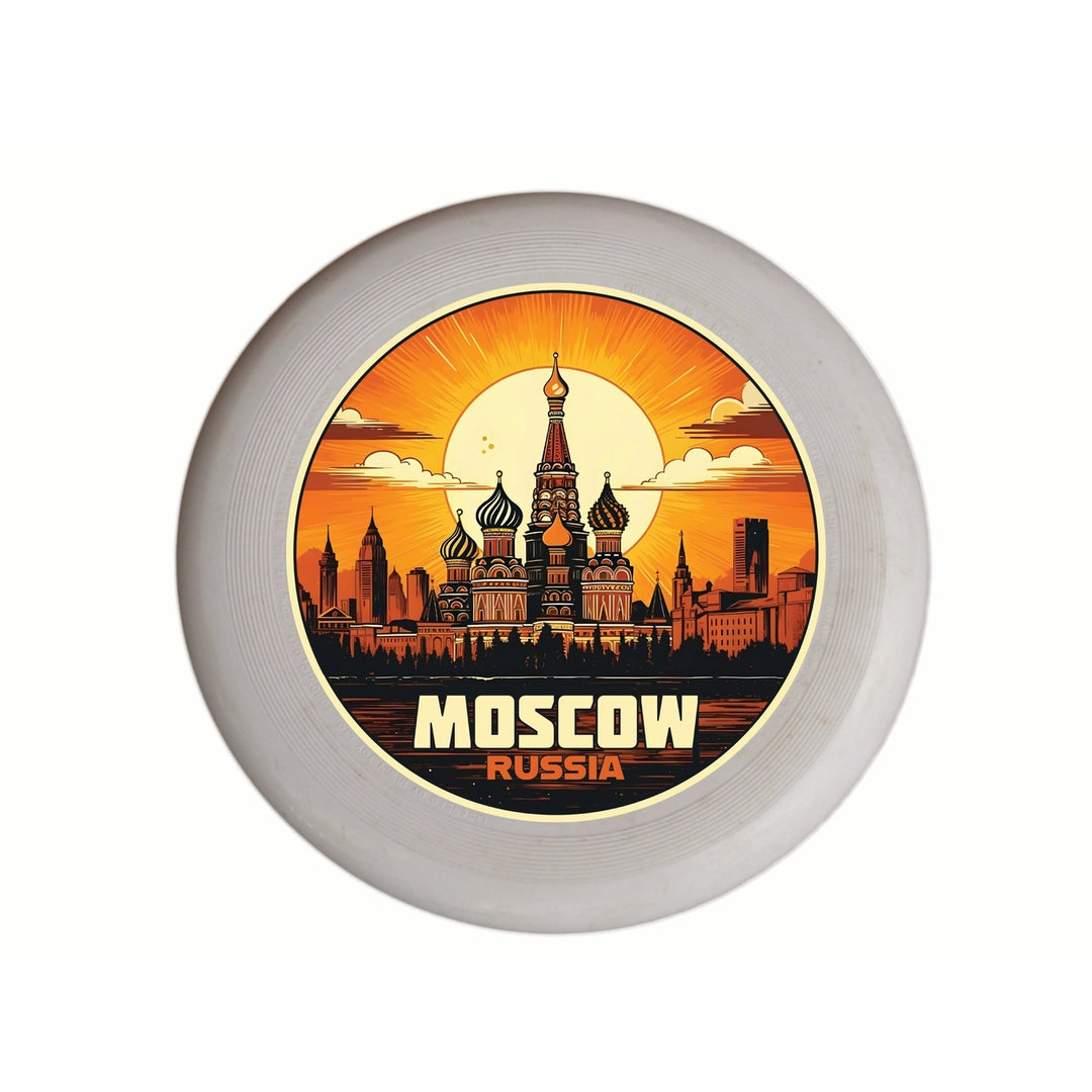 Moscow Russia Saint Basils Cathedral Sunset Design Souvenir Frisbee Flying Disc Image 1