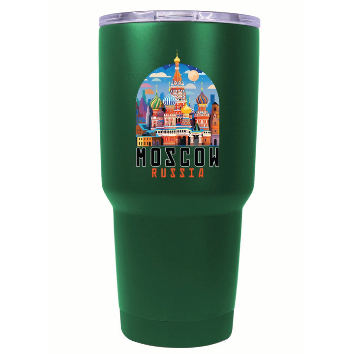 Moscow Russia Saint Basils Cathedral Illustration Design Souvenir 24 oz Insulated Stainless Steel Tumbler Image 7