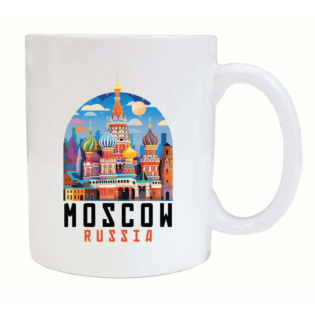 Moscow Russia Saint Basils Cathedral Illustration Design Souvenir 12 oz Ceramic Coffee Mug Image 1