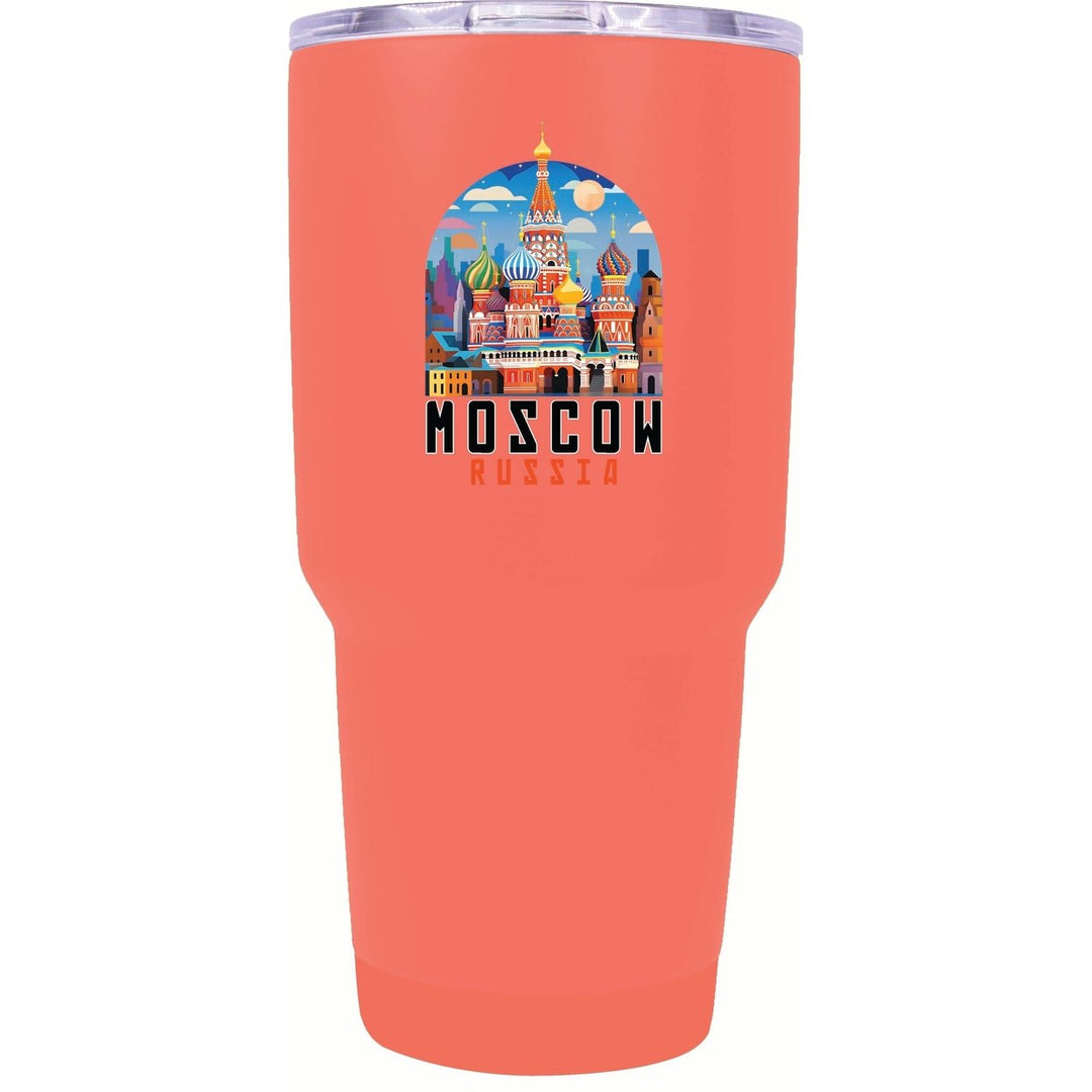 Moscow Russia Saint Basils Cathedral Illustration Design Souvenir 24 oz Insulated Stainless Steel Tumbler Image 8