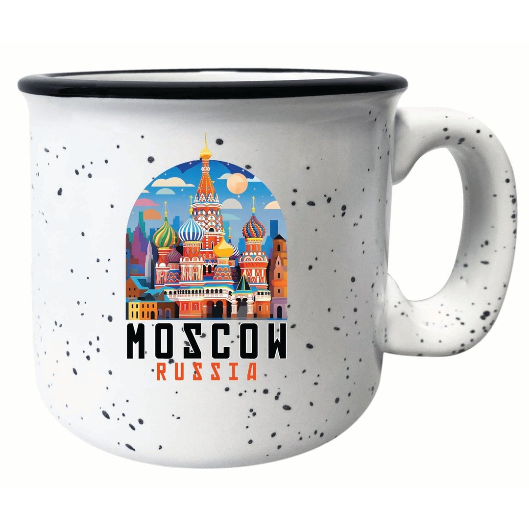 Moscow Russia Saint Basils Cathedral Illustration Design Souvenir 16 oz Ceramic camping mug Image 1