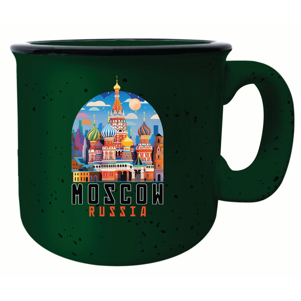 Moscow Russia Saint Basils Cathedral Illustration Design Souvenir 16 oz Ceramic camping mug Image 2