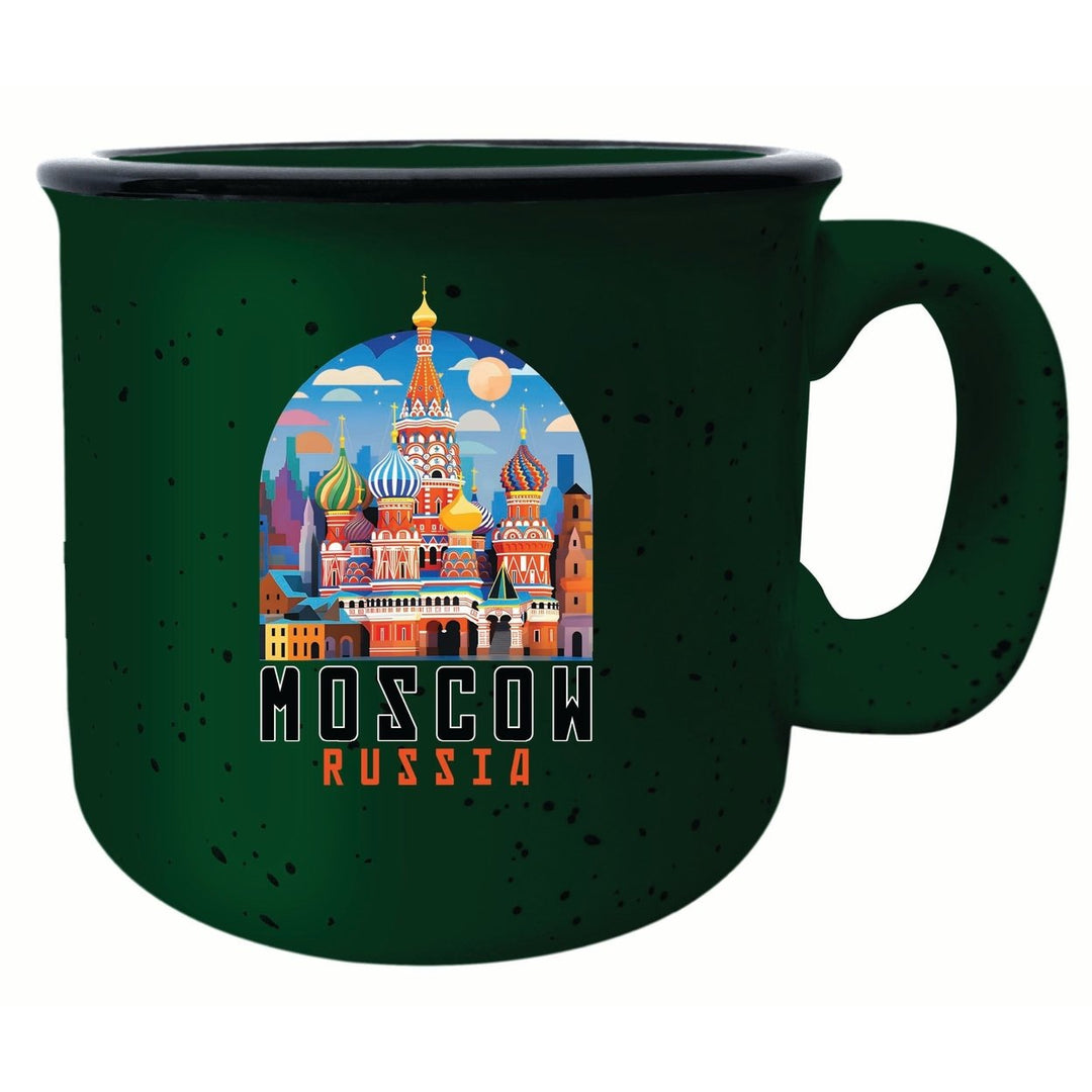 Moscow Russia Saint Basils Cathedral Illustration Design Souvenir 16 oz Ceramic camping mug Image 1