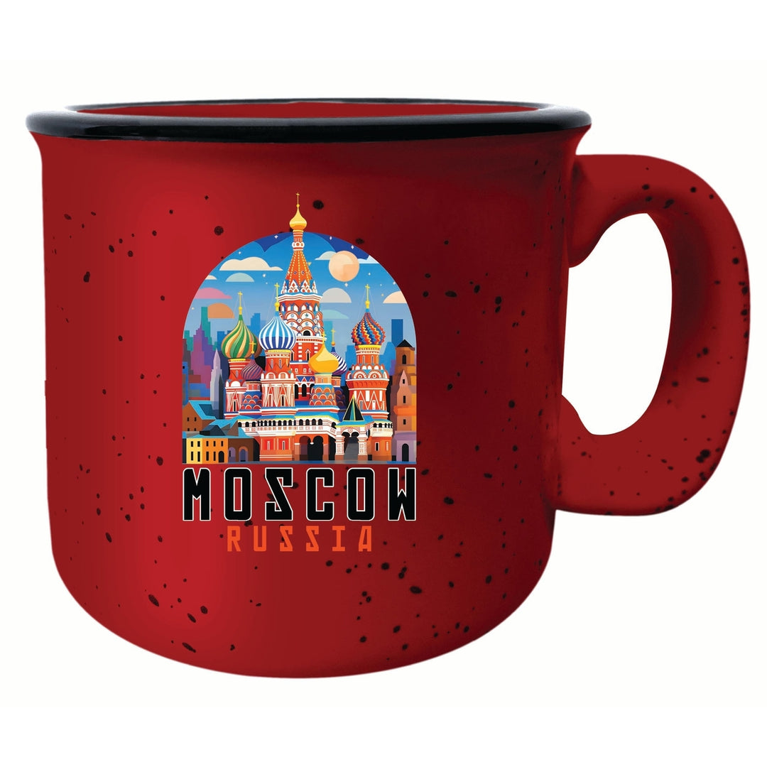 Moscow Russia Saint Basils Cathedral Illustration Design Souvenir 16 oz Ceramic camping mug Image 3