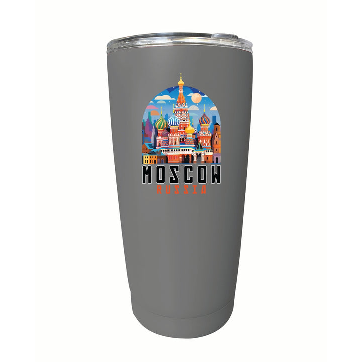 Moscow Russia Saint Basils Cathedral Illustration Design Souvenir 16 oz Stainless Steel Insulated Tumbler Image 8