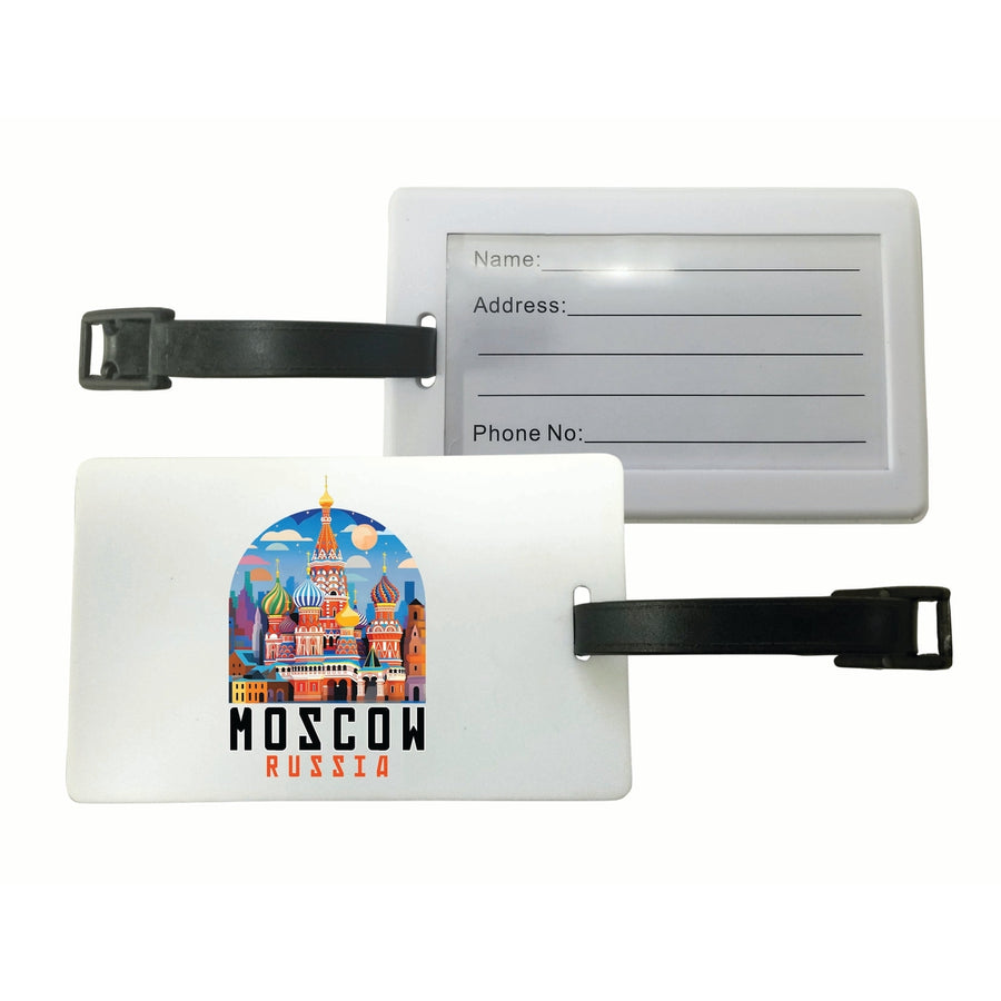 Moscow Russia Saint Basils Cathedral Illustration Design Souvenir Luggage Tag Image 1