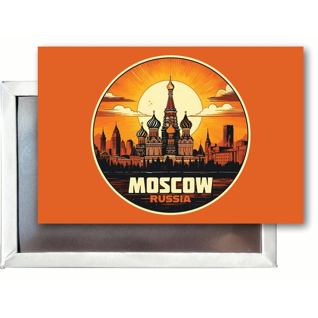 Moscow Russia Saint Basils Cathedral Sunset Design Souvenir 2x3-Inch Fridge Magnet Image 1