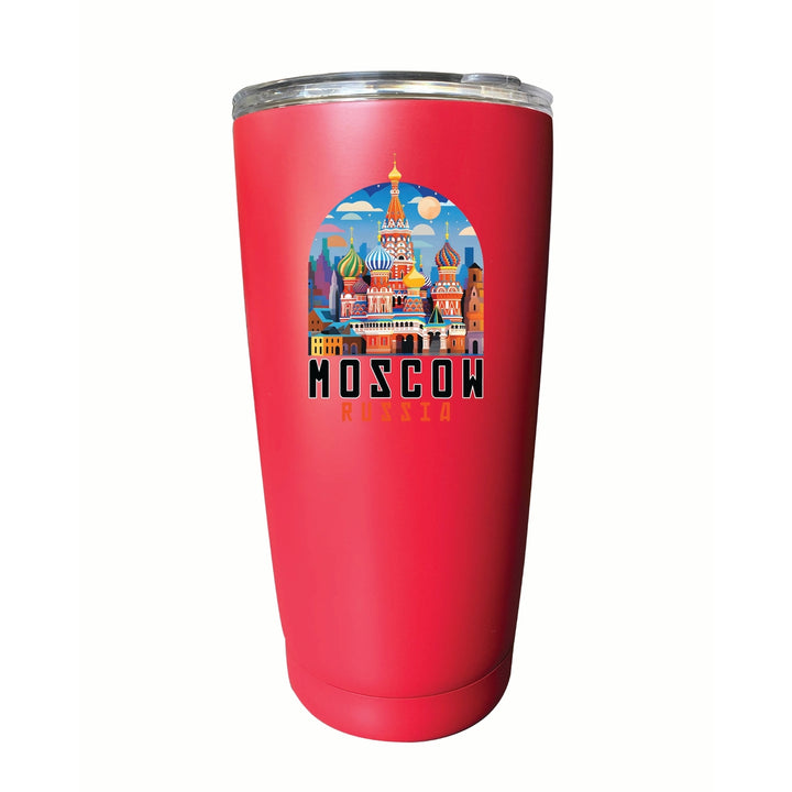 Moscow Russia Saint Basils Cathedral Illustration Design Souvenir 16 oz Stainless Steel Insulated Tumbler Image 10