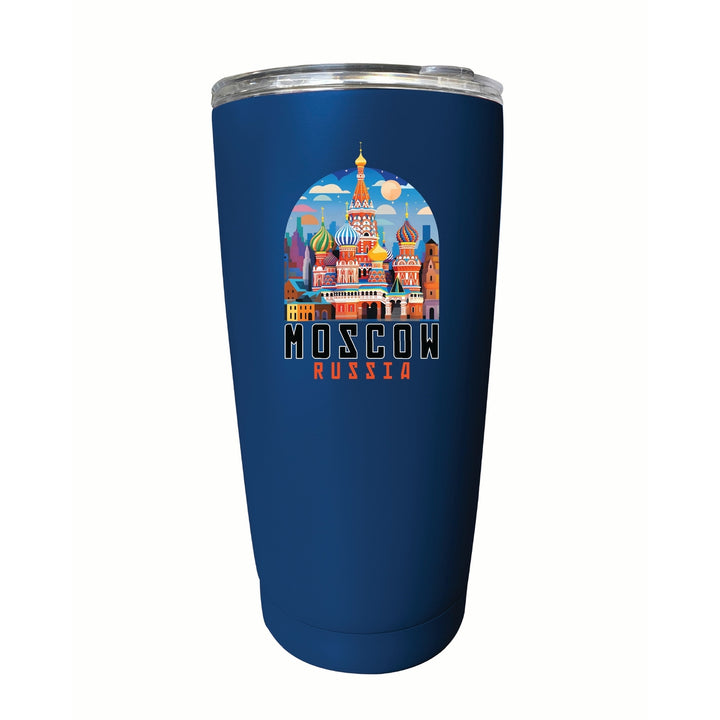 Moscow Russia Saint Basils Cathedral Illustration Design Souvenir 16 oz Stainless Steel Insulated Tumbler Image 11