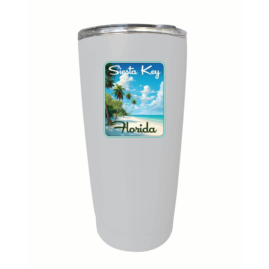 Siesta Key Beach Florida Tropical Beach Design Souvenir 16 oz Stainless Steel Insulated Tumbler Image 1