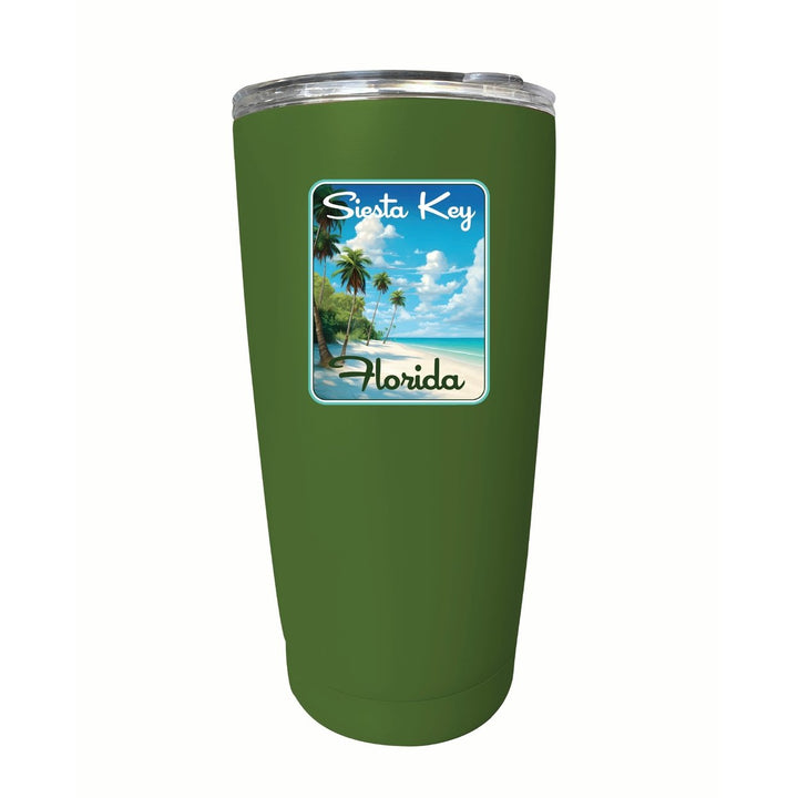 Siesta Key Beach Florida Tropical Beach Design Souvenir 16 oz Stainless Steel Insulated Tumbler Image 3