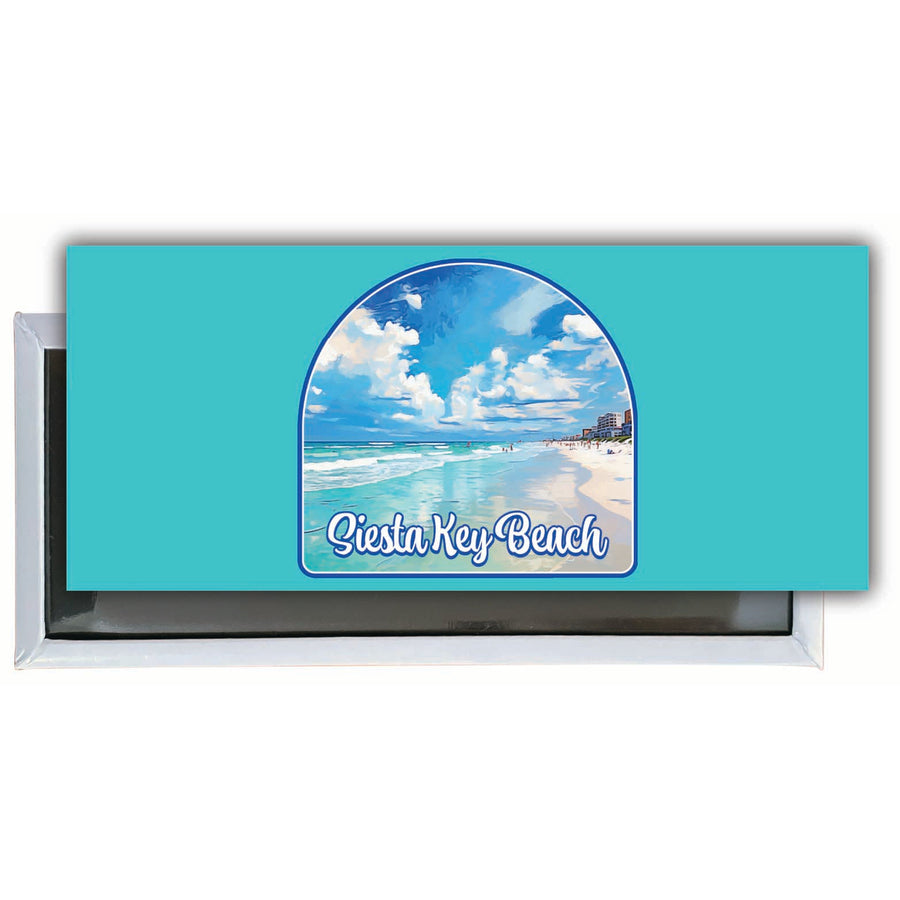 Siesta Key Beach Florida Oceanfront Design Souvenir Fridge Magnet 4.75 x 2 Inch Image 1