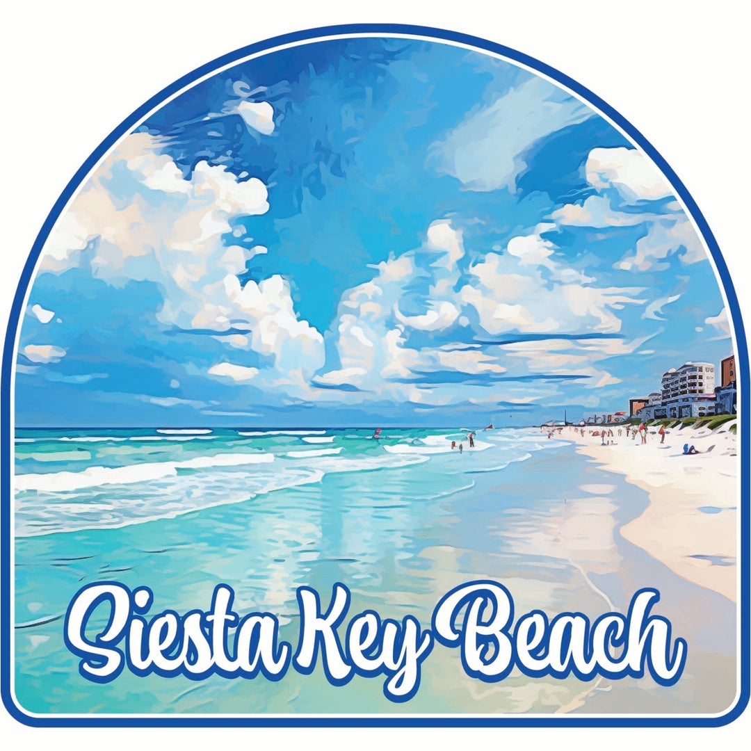 Siesta Key Beach Florida Oceanfront Design Souvenir Die Cut Flat Magnet Image 1