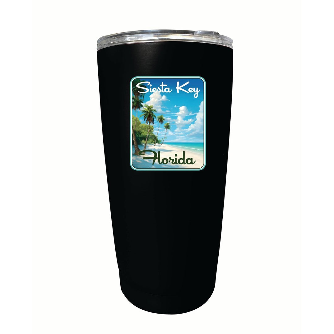 Siesta Key Beach Florida Tropical Beach Design Souvenir 16 oz Stainless Steel Insulated Tumbler Image 4