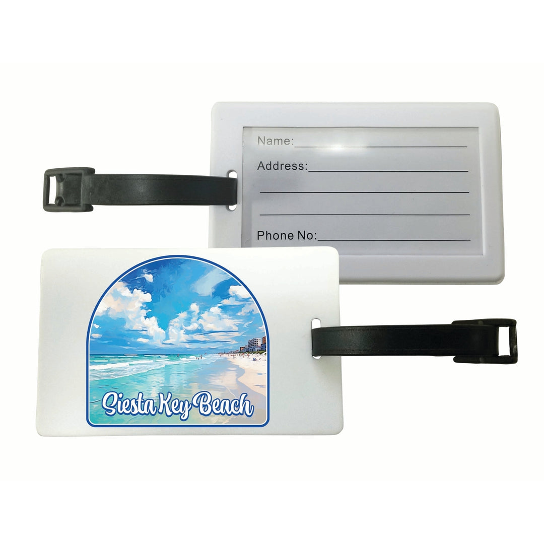 Siesta Key Beach Florida Oceanfront Design Souvenir Luggage Tag Image 1