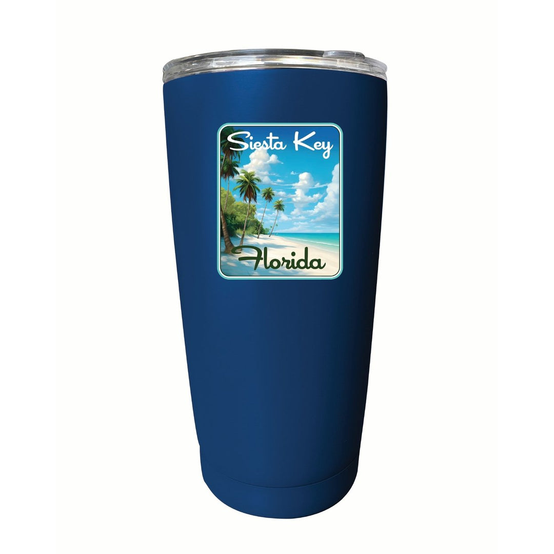 Siesta Key Beach Florida Tropical Beach Design Souvenir 16 oz Stainless Steel Insulated Tumbler Image 4