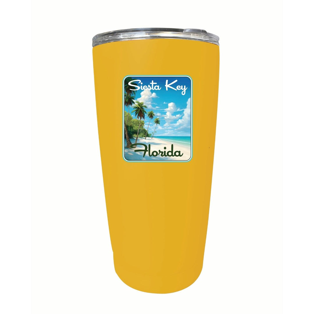 Siesta Key Beach Florida Tropical Beach Design Souvenir 16 oz Stainless Steel Insulated Tumbler Image 6