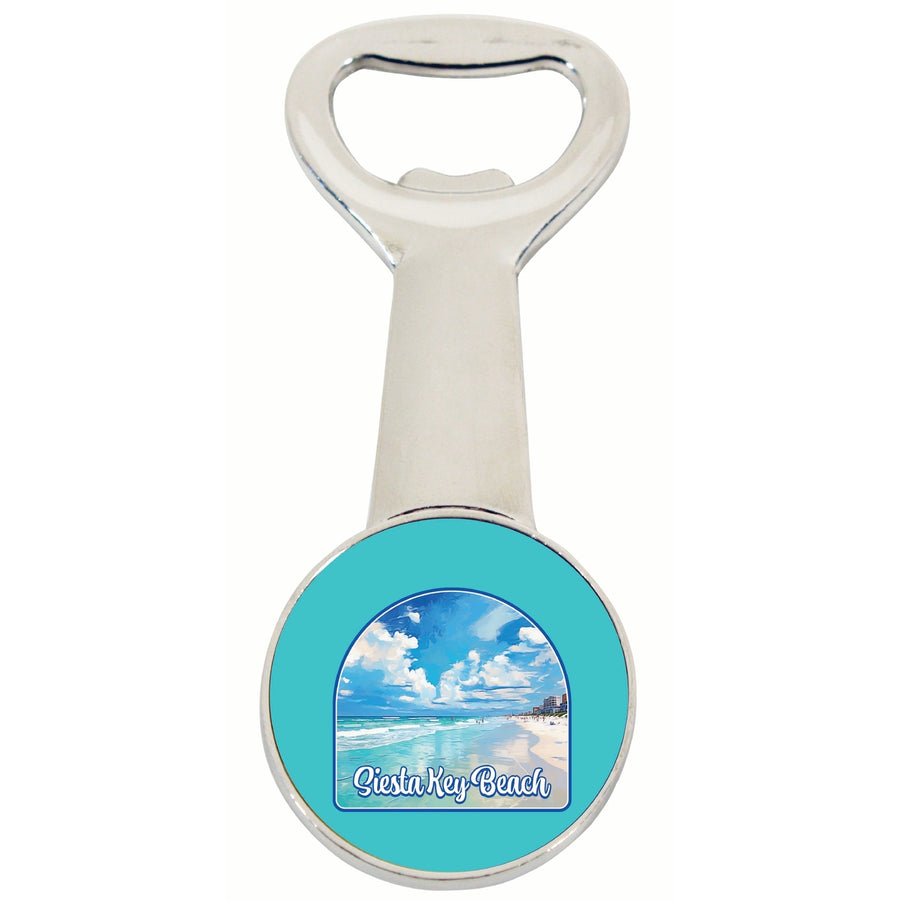 Siesta Key Beach Florida Oceanfront Design Souvenir Magnetic Bottle Opener Image 1