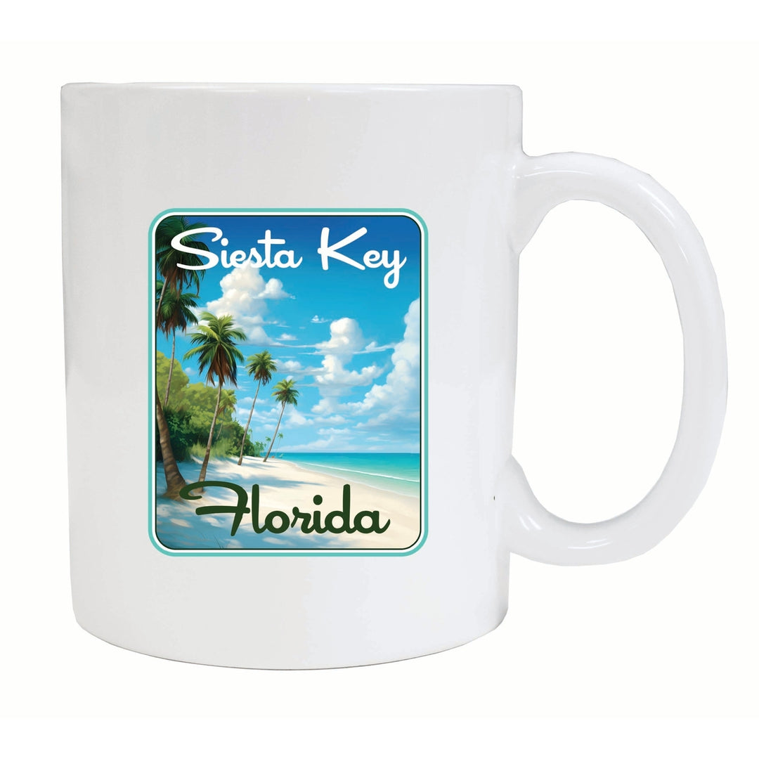 Siesta Key Beach Florida Tropical Beach Design Souvenir 12 oz Ceramic Coffee Mug Image 1