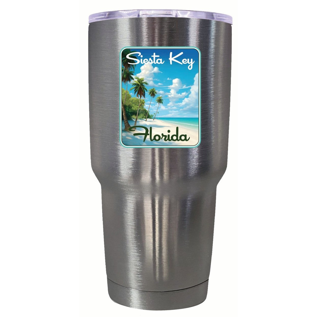 Siesta Key Beach Florida Tropical Beach Design Souvenir 24 oz Insulated Stainless Steel Tumbler Image 9