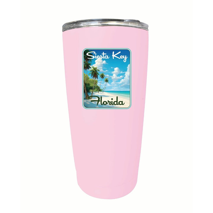 Siesta Key Beach Florida Tropical Beach Design Souvenir 16 oz Stainless Steel Insulated Tumbler Image 7