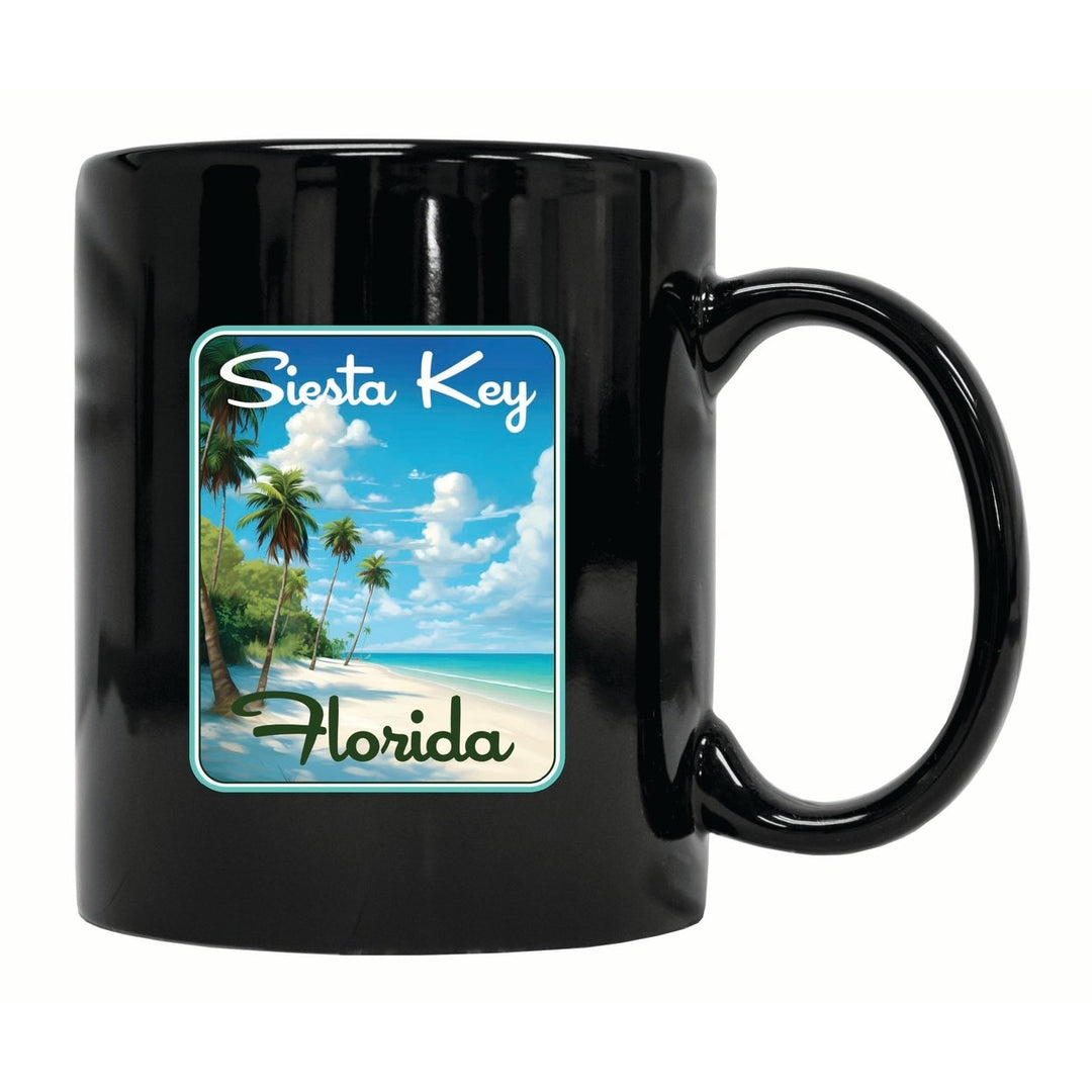 Siesta Key Beach Florida Tropical Beach Design Souvenir 12 oz Ceramic Coffee Mug Image 1