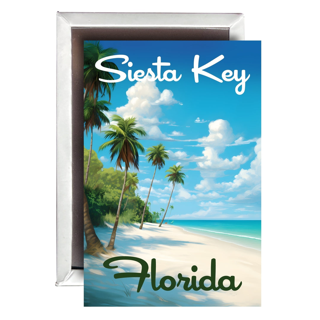 Siesta Key Beach Florida Tropical Beach Design Souvenir 2x3-Inch Fridge Magnet Image 1