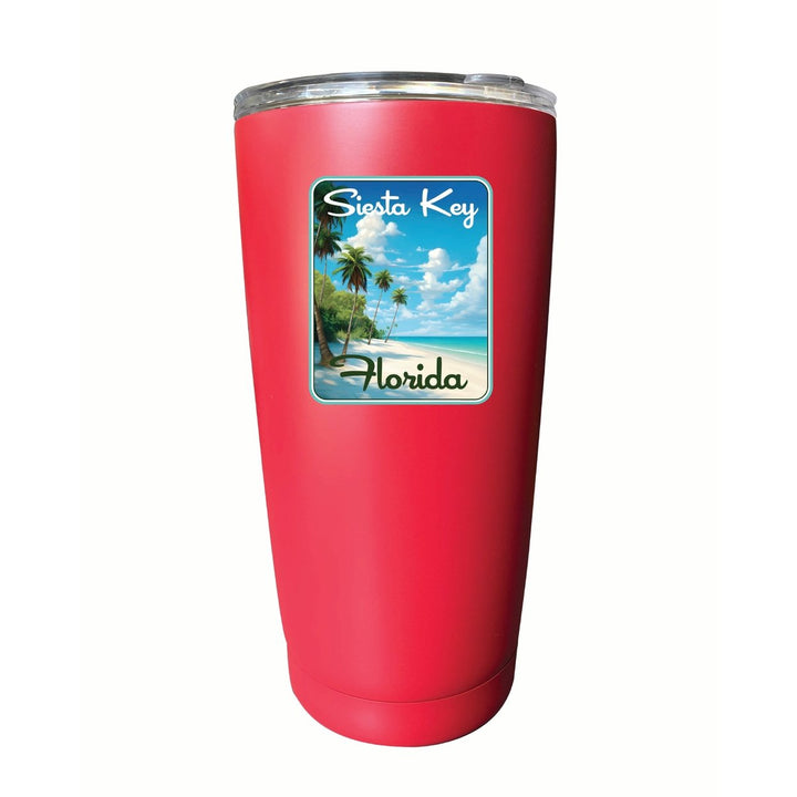 Siesta Key Beach Florida Tropical Beach Design Souvenir 16 oz Stainless Steel Insulated Tumbler Image 9