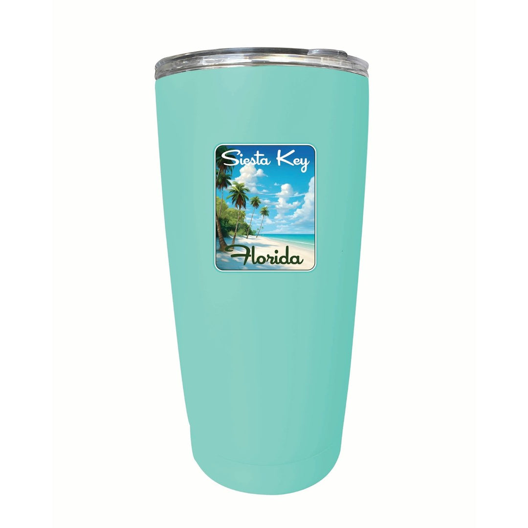 Siesta Key Beach Florida Tropical Beach Design Souvenir 16 oz Stainless Steel Insulated Tumbler Image 10