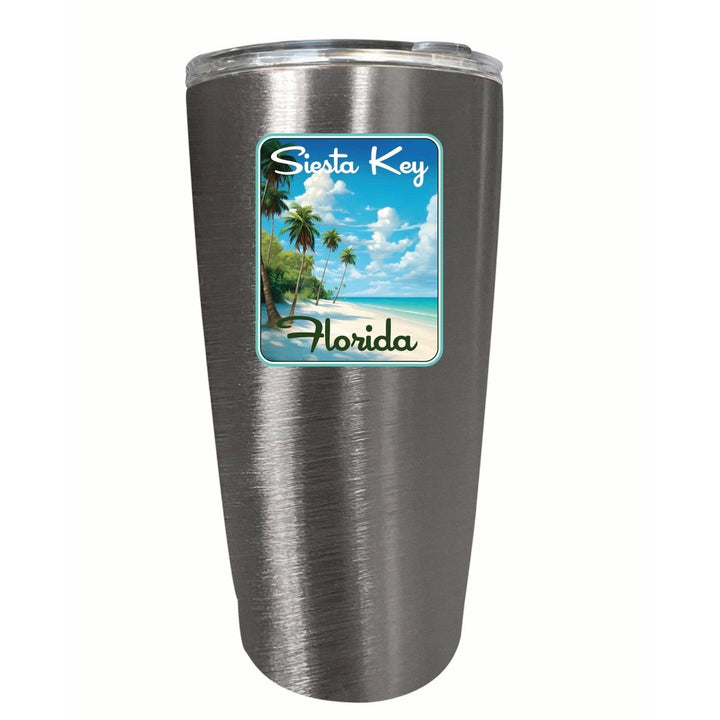 Siesta Key Beach Florida Tropical Beach Design Souvenir 16 oz Stainless Steel Insulated Tumbler Image 11