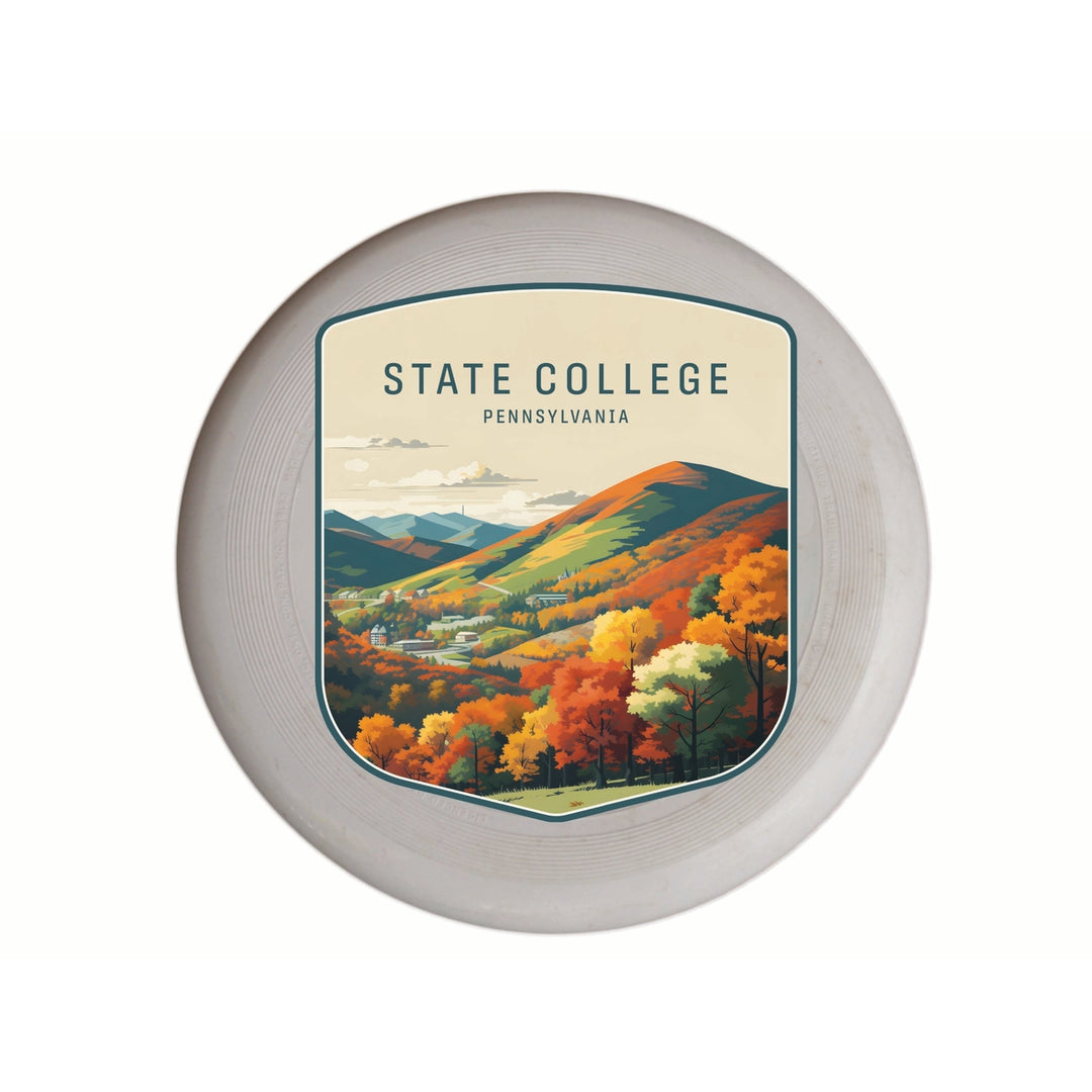 State College Pennsylvania Autumn Mountains Design Souvenir Frisbee Flying Disc Image 1