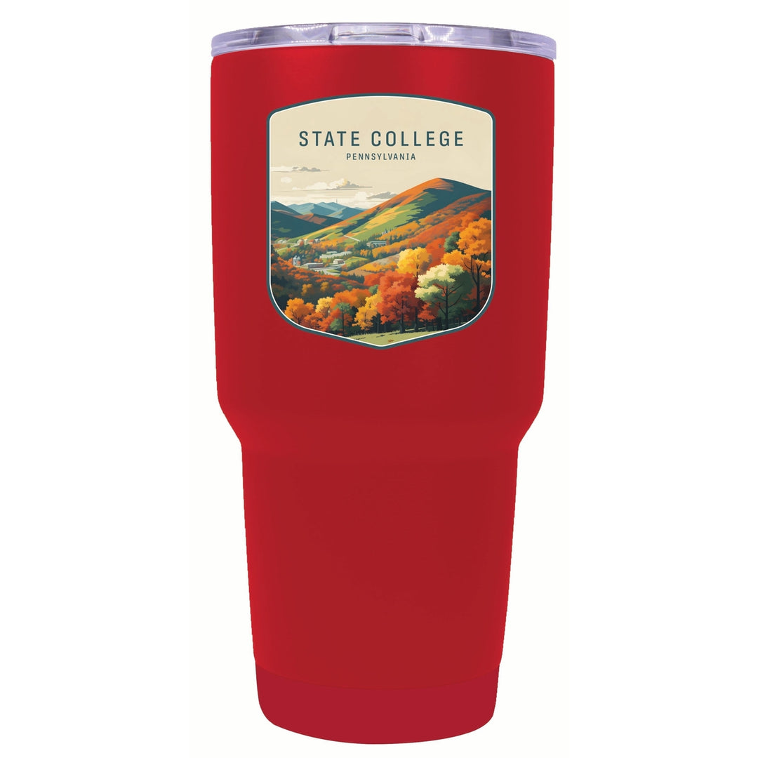 State College Pennsylvania Autumn Mountains Design Souvenir 24 oz Insulated Stainless Steel Tumbler Image 1